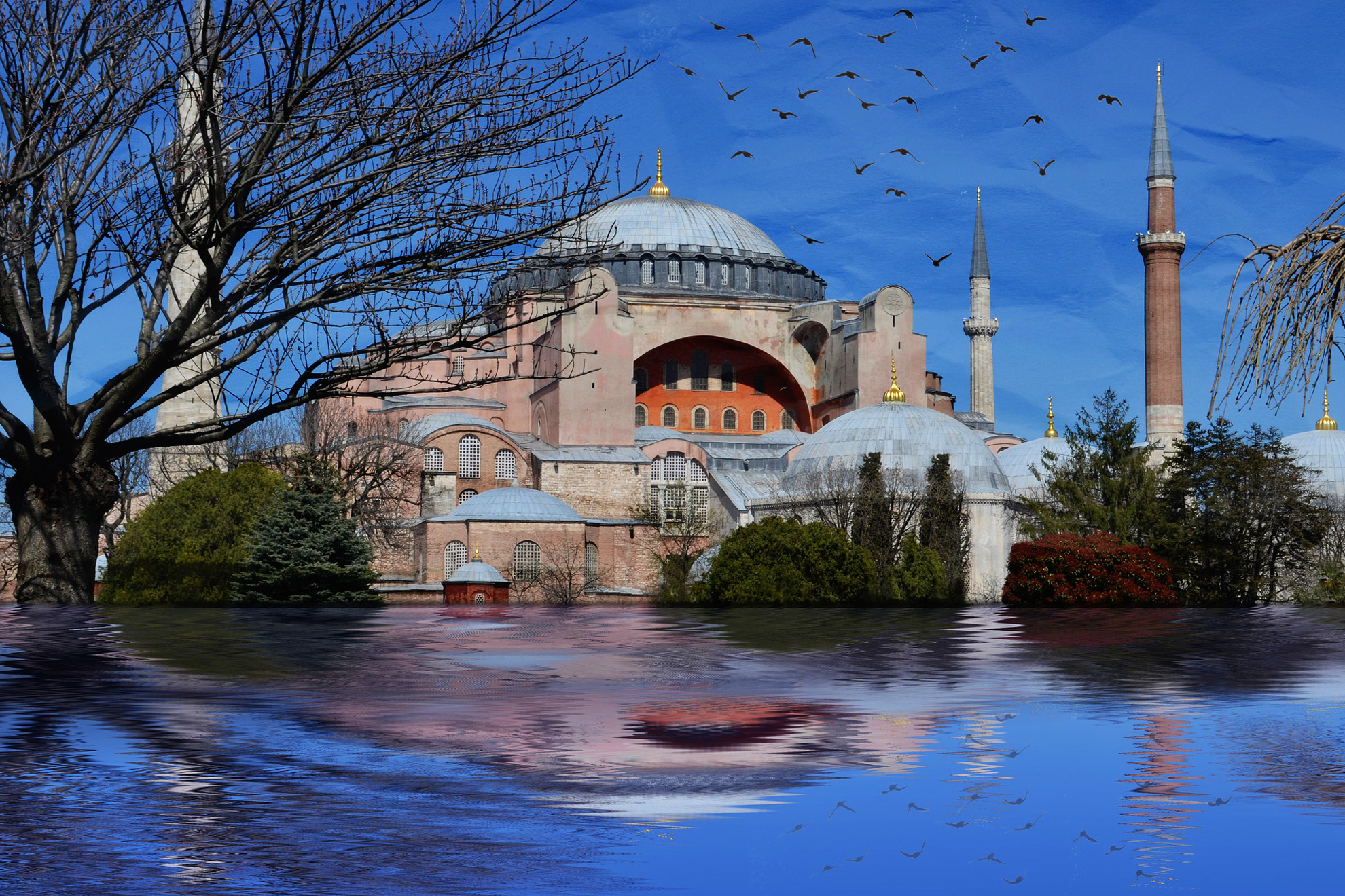 Истанбул през лятото - Света София, Истанбул, Турция - Hagia Sophia, Istanbul, Turkey